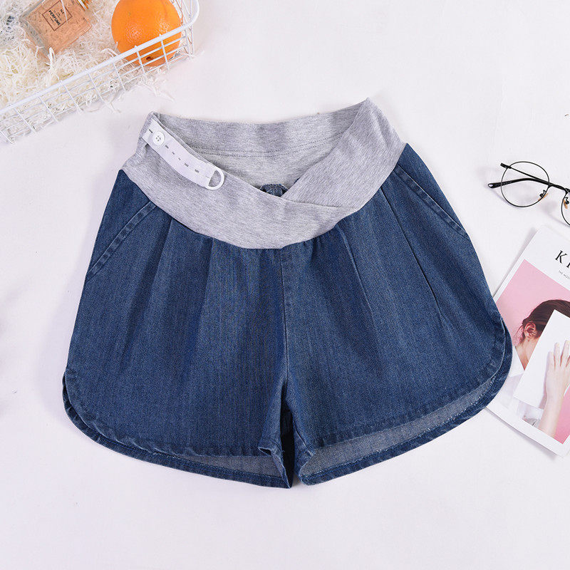 。孕妇短裤夏季薄款孕妇牛仔短裤外穿打底裤时尚宽松阔腿裤夏装