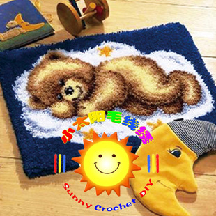 段段绣/毛线绣/地毯绣/绒绣/钩针绣/坐垫 /挂画 懒浣熊/手工套件