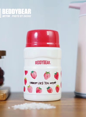 杯具熊 Beddy bear草莓焖烧杯316不锈钢保温饭盒520ml