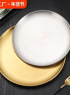 骨碟食品级不锈钢套装家用桌面垃圾残渣吐骨头碟金色圆形小盘碟子