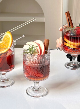 热红酒杯圣诞鸡尾酒高脚杯高颜值微醺煮酒喝洋酒玻璃杯子