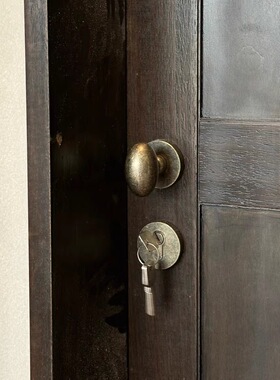 依佰利美式仿古铜球形锁中古风鸭蛋门把手复古欧式双开门静音门锁