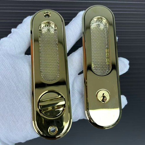 美式金色轻奢折叠厨房移门锁