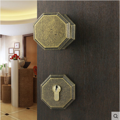 美式铜锁黑色门锁美式室内分体锁仿古房门锁欧式卧室球形锁ME1246