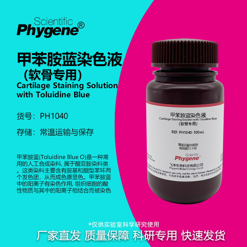 PH1040 软骨染色液 甲苯胺蓝法 科研实验试剂 Phygene