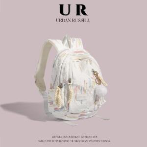 UR双肩包女2024流行新款潮小众品牌时尚休闲简约小型背包旅行书包