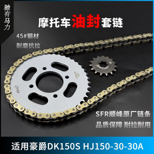 适用豪爵DK150S HJ150-30-30A牙盘链条大小齿摩托车油封三件套链