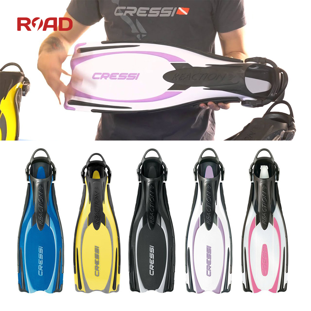 Cressi Reaction EBS 潜水脚蹼可调弹簧系带水肺装备专业深潜蛙鞋