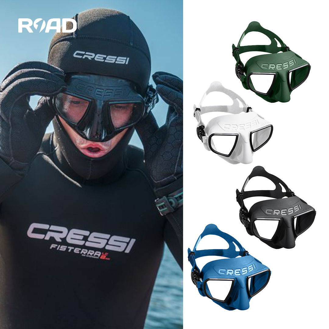 Cressi Atom 自由潜面镜钢化玻璃面罩专业捕鱼低容积潜水镜科越思