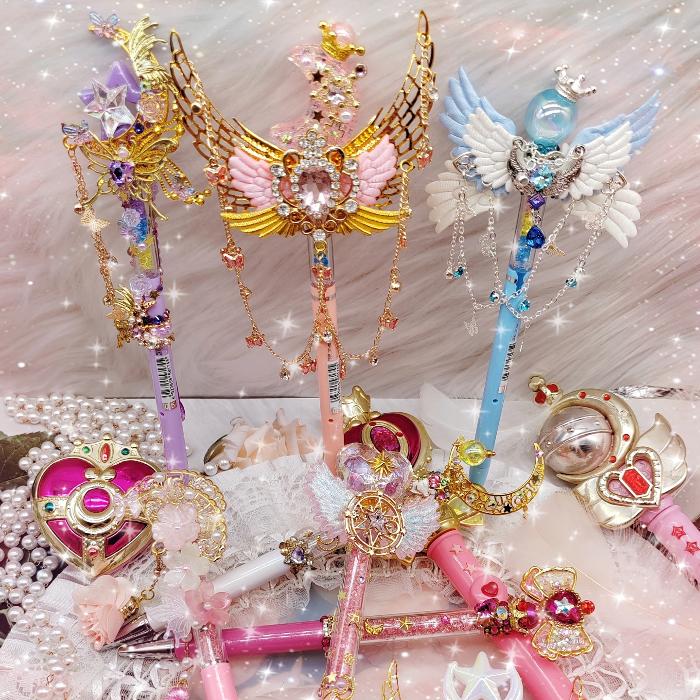 美少女原子笔高颜值中性水笔铅笔