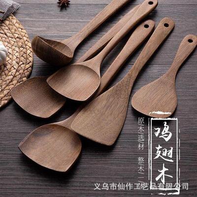 Teak wood tableware soup spoon shovel cooking kitchen tool0