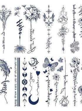 8PCS Temporary Tatoo Sticker Kit Cat Wild Flower Tattoo
