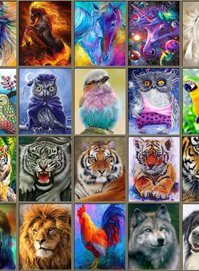 5D Diamond Painting Animals Horse Diamond Mosaic Tiger Lion