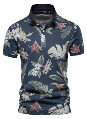 青年碎花短袖翻领poloT恤 Men's short sleeve lapel poloT s