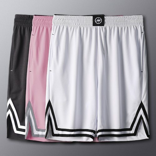 篮球过膝速干粉色沙滩球裤五分裤