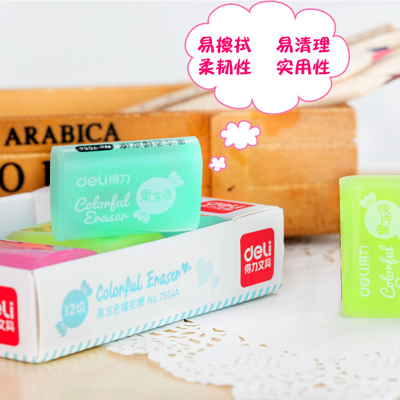 得力文具創意卡通可愛果凍色兒童鉛筆橡皮擦小學生擦得幹淨像皮擦在類目 電子詞典/電紙書/文化用品, 日常學習用品, 橡皮中 - 來自Buy2taobao.com提供專業的淘寶代購服務