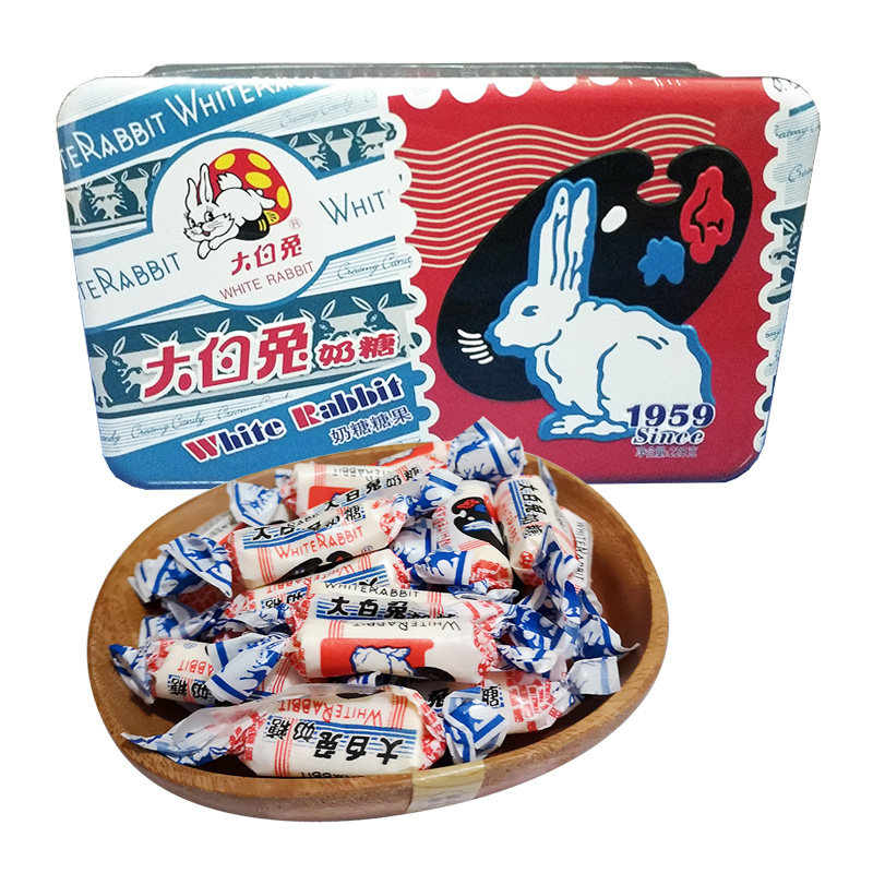 大白兔 奶糖228g铁盒装原味奶糖好吃的儿时零食休闲糖果礼盒装