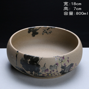 水养无孔陶瓷花盆富贵竹盘铜钱草绿萝水培花盆粗陶紫砂青瓷碗莲盆