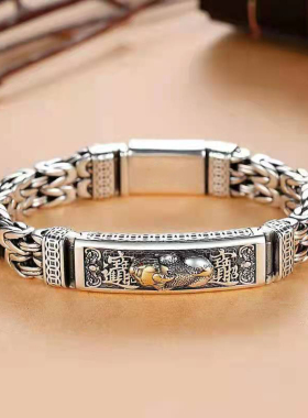 925泰银貔貅手链男潮ins小众设计