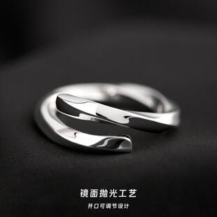 莫比乌斯环戒指男女款小众素圈男生女生指环龙年礼物