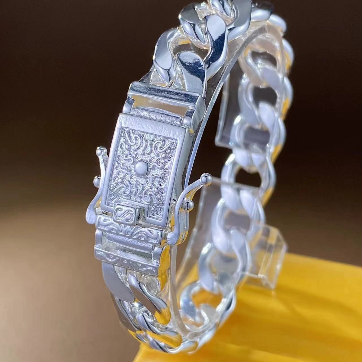 镀925银新款编织龙手链冷龙骨男潮款嘻哈高级感复古小众设计