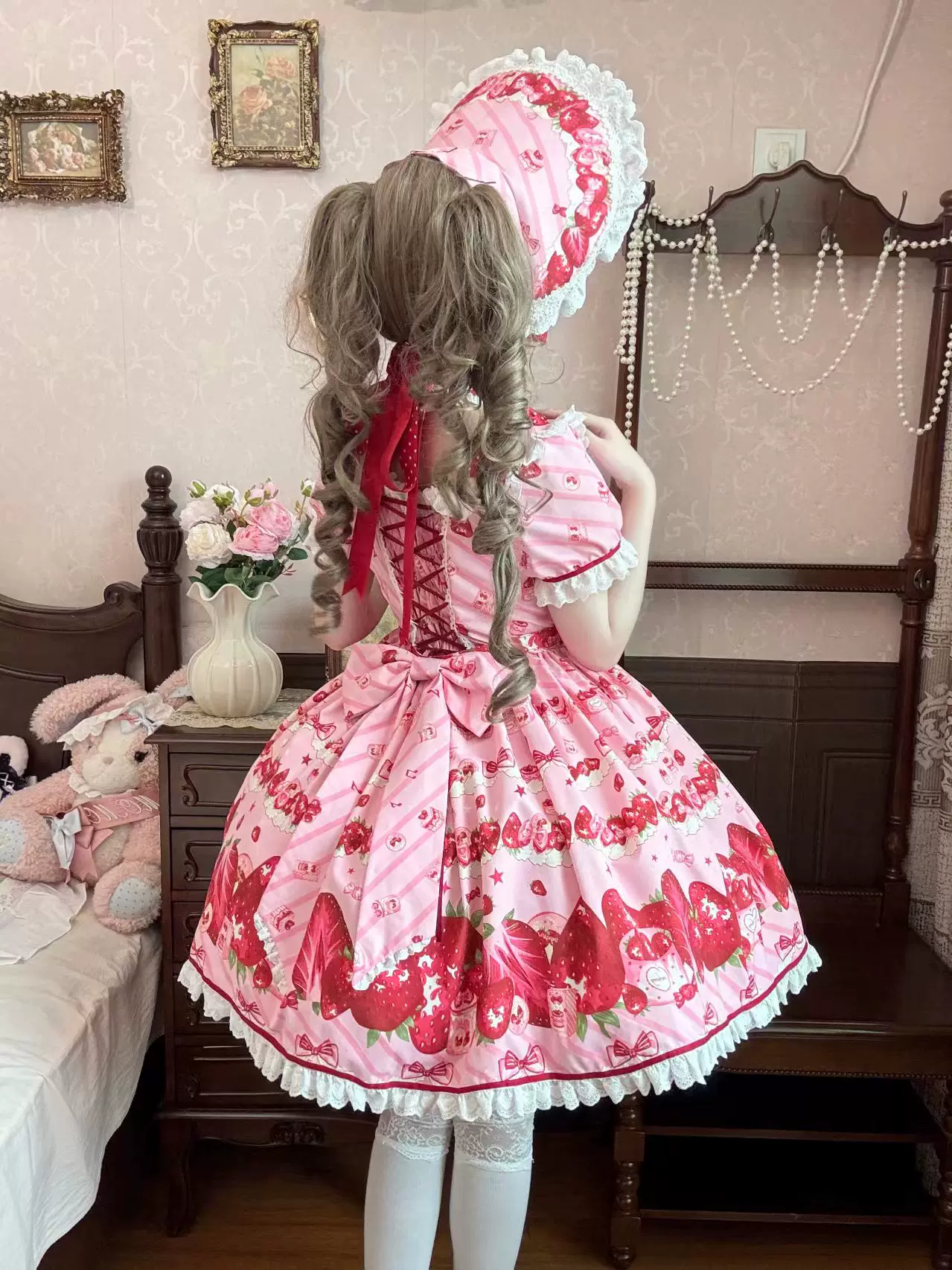 Клубничное платье Lolita OP с подлинным дизайном, лолита стиль, подарочная коробка