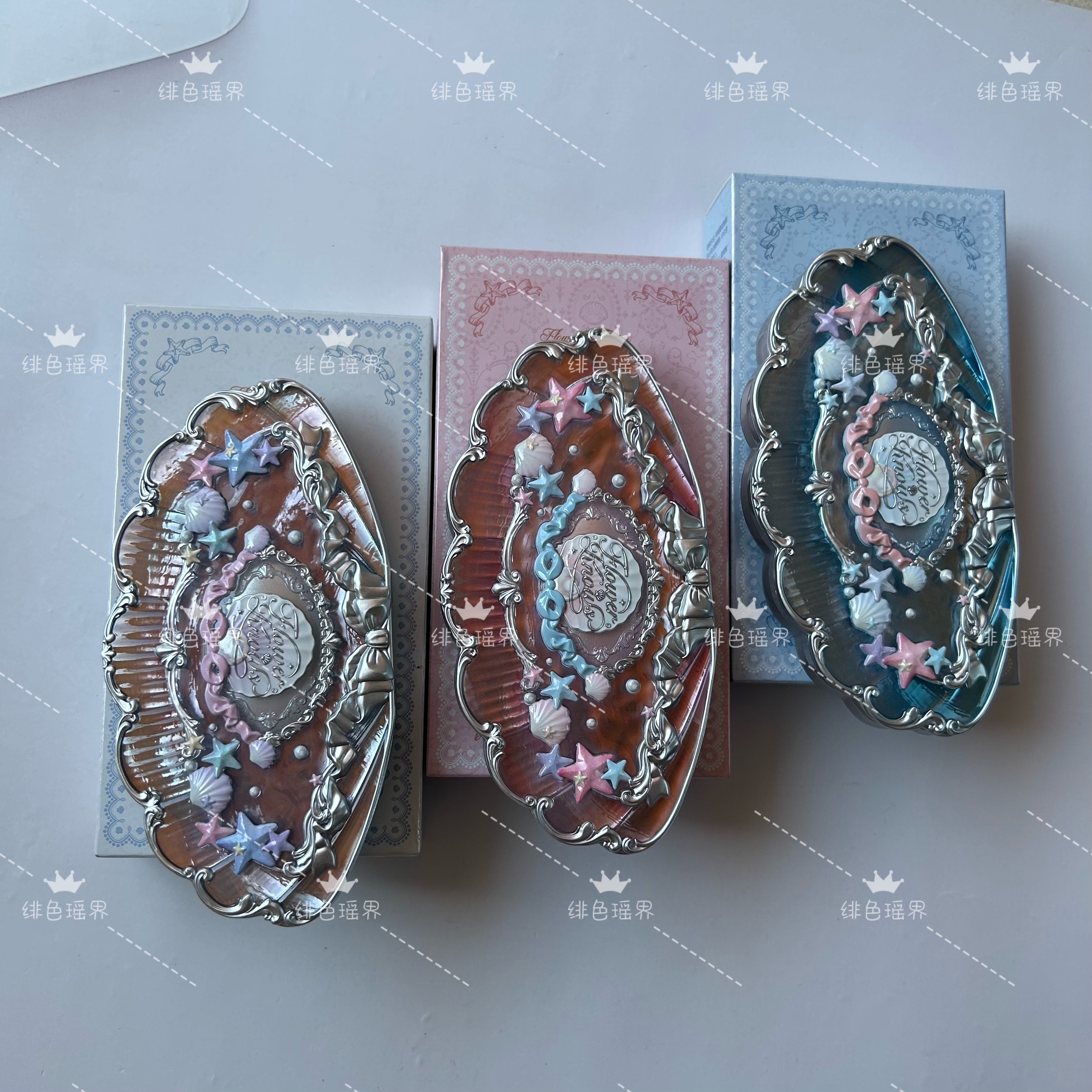 Flower knows the new shell pearl six-color eyeshadow palette 6.5g matte pearlescent daily versatile and not easy to fly powder