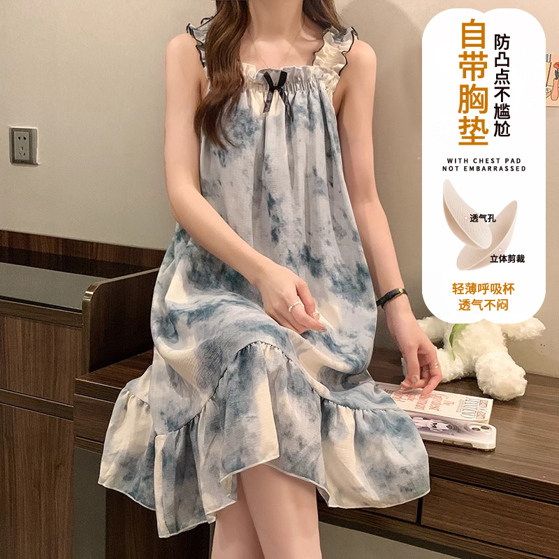 睡裙夏季女款2024新款吊带梭织棉