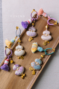 广西壮锦人丝手工粉色双面葫芦流苏包包挂饰旅游纪念品伴手礼物