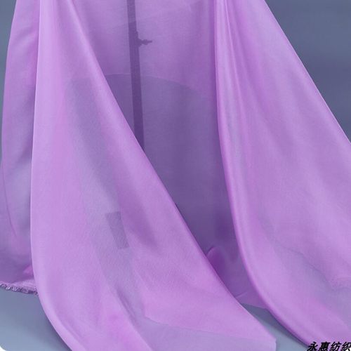 皱飘飘欧根纱面料微闪光半透柔软轻飘亲肤古风汉服女装连衣裙布料