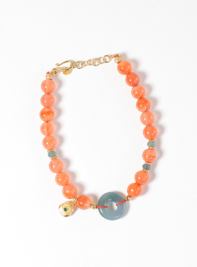 保山冰红手链翡翠甜甜圈款