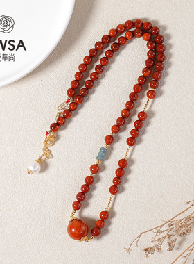 红运单珠·南红玛瑙单珠项链