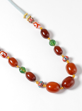 吉祥平安 蜜蜡枣珠项链