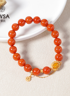 南红配S925银蜜蜡手串