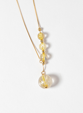 橙华如意-S925金发晶Y字项链