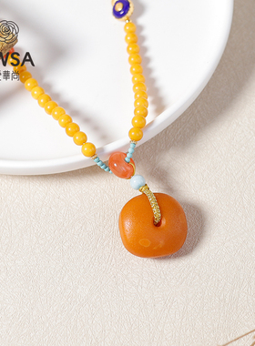 平安加倍·蜜蜡平安扣项链