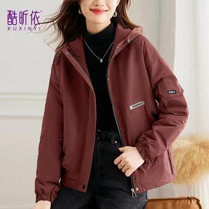 派克服加绒加厚棉衣女2024冬装新款宽松大码中年妈妈保暖外套棉服