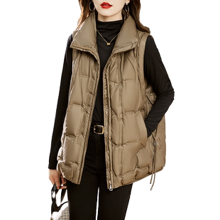 休闲短款立领羽绒马甲女2026年冬季新款韩版宽松大码无袖加厚外套