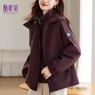 棉衣棉服女2024年冬新款宽松大码加绒加厚可拆卸颗粒绒内胆派克服