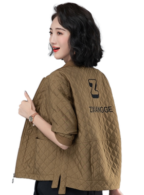 休闲短款字母印花外套女春秋