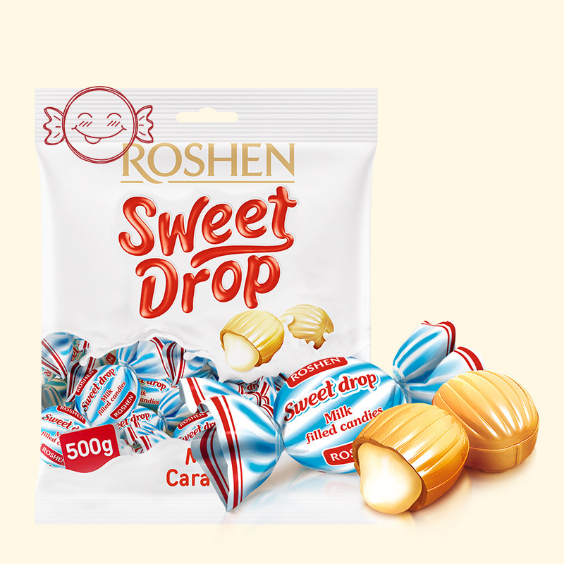 乌克兰roshen进口牛奶夹心糖糖果散装硬糖奶油小零食儿童女生喜糖