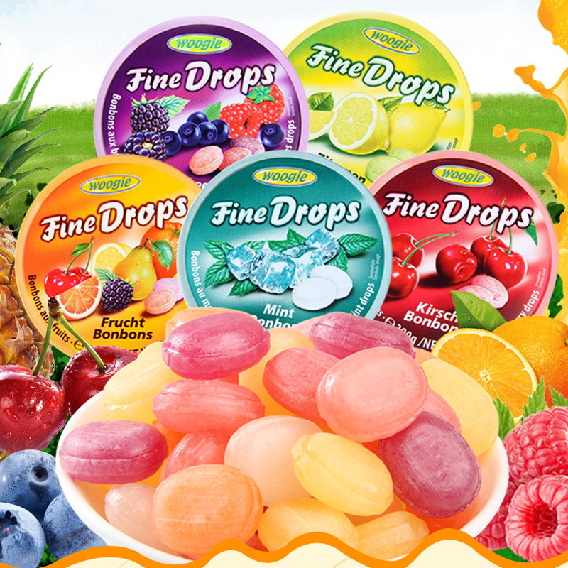 德国进口woogie混合水果糖硬糖女生零食喜糖盒装学生润喉心情不好