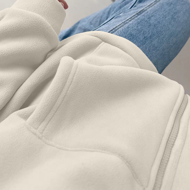 摇粒绒外套女加绒加厚2024新款羊羔毛卫衣颗粒绒秋冬季冲锋衣内胆