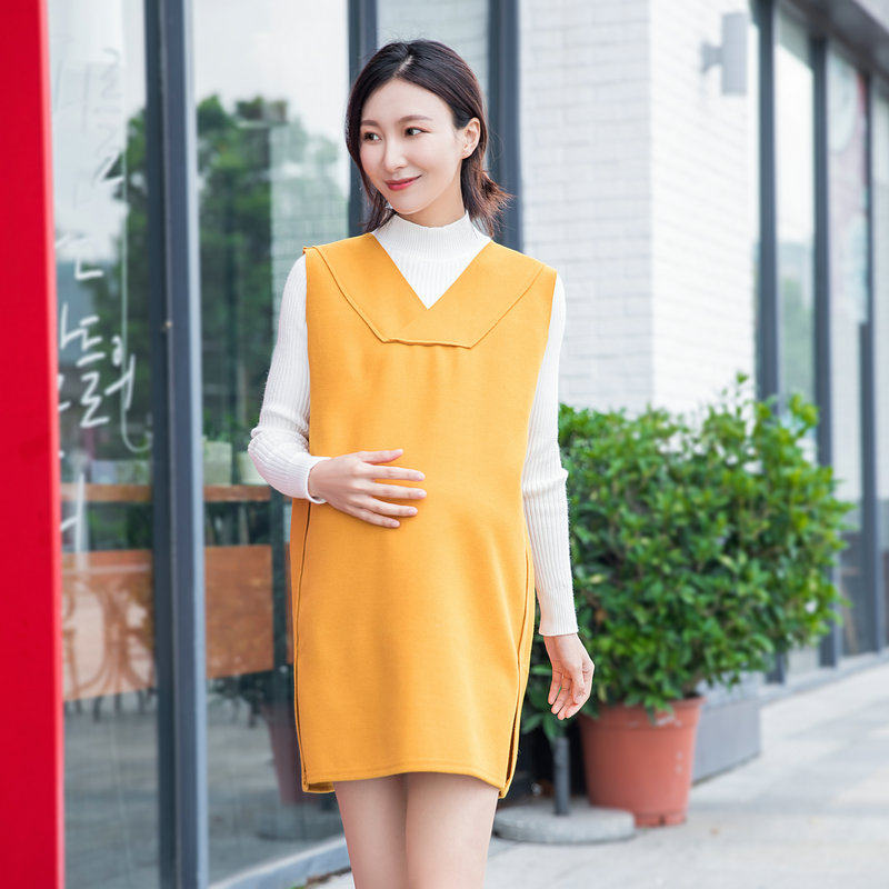 孕妇秋装套装时尚款秋冬潮妈上衣两件套宽松韩版中长款孕妇连衣裙