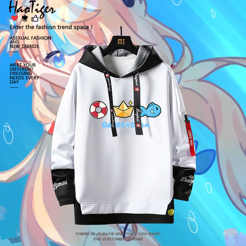 虚拟主播Sameko Saba鲨鱼娘Vtuber古拉二次元假两件卫衣cos男痛衣