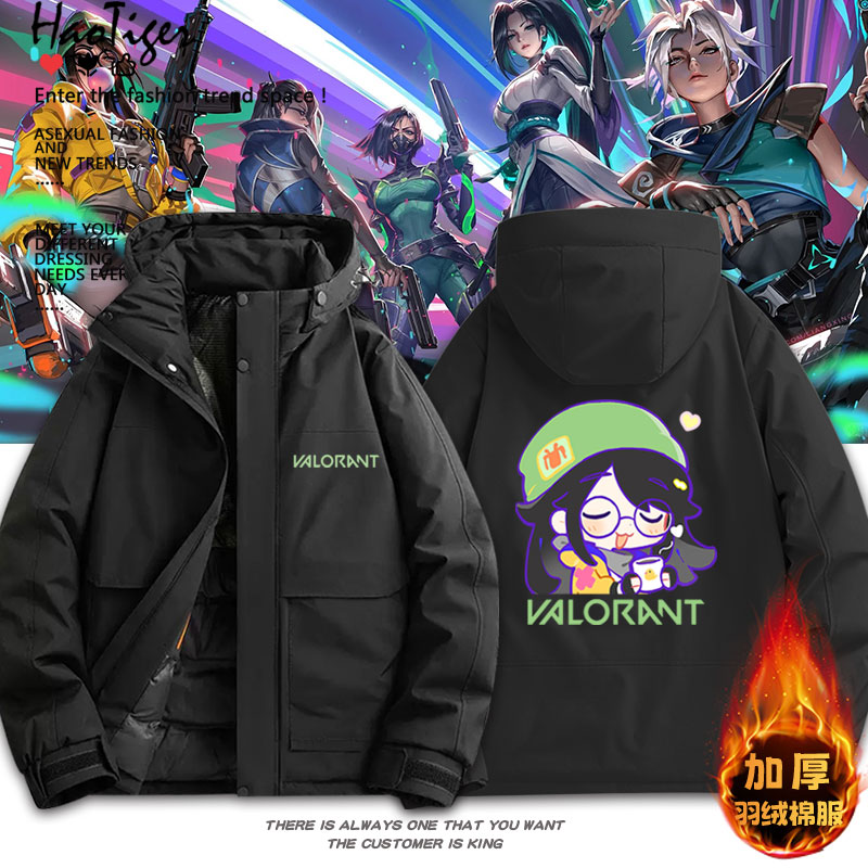 无畏契约游戏瓦罗兰特周边加厚羽绒棉服秋冬二次元学生保暖外套