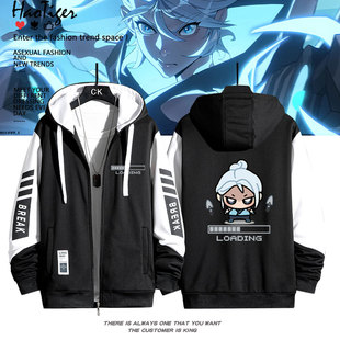 无畏契约瓦罗兰特捷风暮蝶霓虹芮娜周边二次元开衫拉链卫衣男女潮