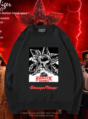 怪奇物语StrangerThings周边美剧圆领卫衣秋冬加绒学生百搭上衣服