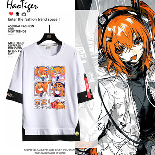 虚拟歌姬足立零周边吧唧二次元夏季圆领短袖T恤衫男女青少年衣服