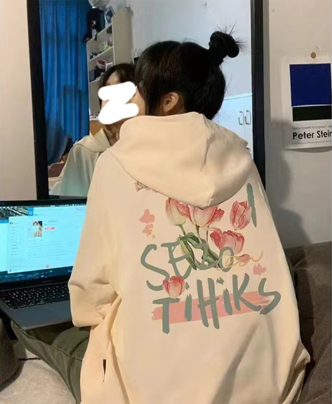 美式慵懒chic卫衣女春秋oversize